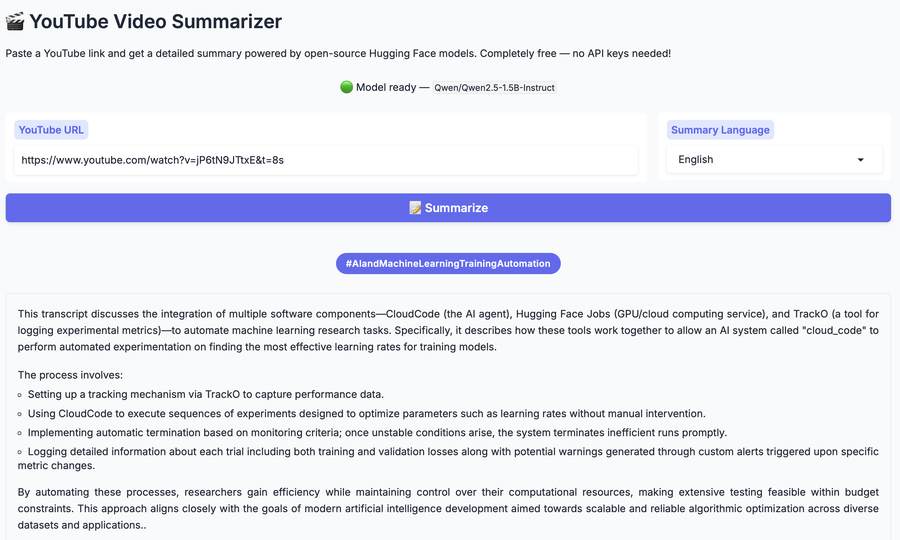TubeTrim YouTube summarizer